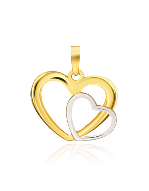 Zawieszka splecione serduszka w dwóch kolorach złota (Gramatura: 0.52)