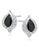 Srebrne, delikatne kolczyki pr.925 - czarna kropla w cyrkoniach