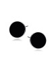 Srebrne  kolczyki pr.925 czarne emaliowane kółeczka