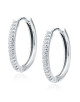 Srebrne kolczyki pr.925 kółka z białymi cyrkoniami.