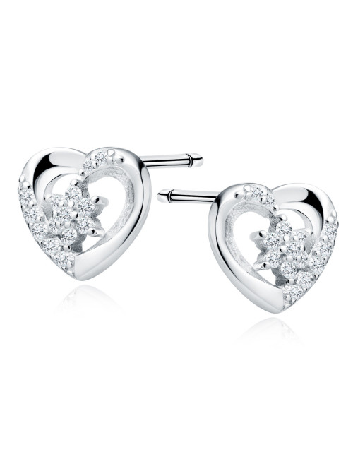 Srebrne kolczyki pr. 925 serduszka z cyrkoniami