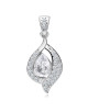 Srebrna, delikatna zawieszka pr.925 biała kropla w cyrkoniach