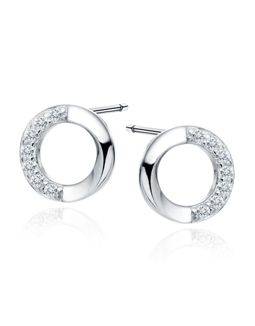 Srebrne kolczyki pr.925 koła z białymi cyrkoniami