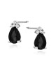 Srebrne pr.925 kolczyki z czarną cyrkonią
