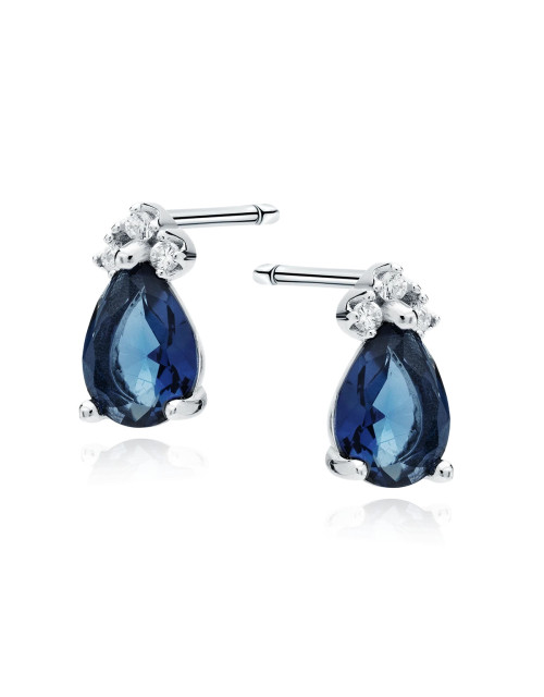 Srebrne pr.925 kolczyki z szafirową cyrkonią