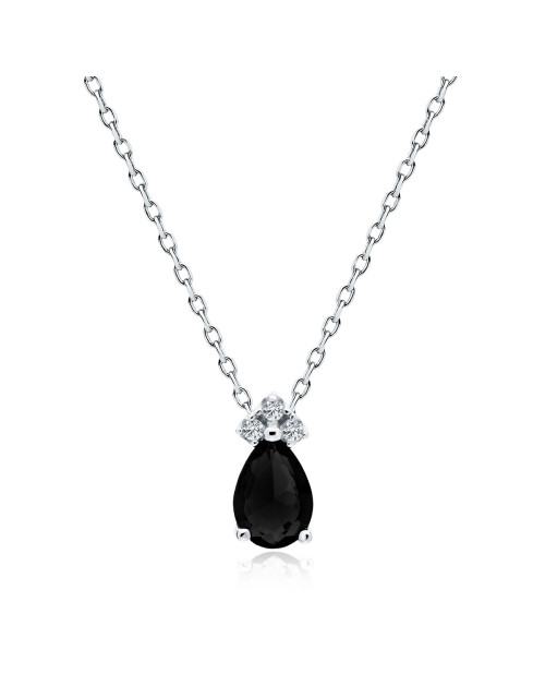 Srebrny naszyjnik pr.925 z czarną cyrkonią