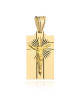 Medalik złoty z ukrzyżowanym Jezusem i promieniami na blaszce (Gramatura: 3.35)