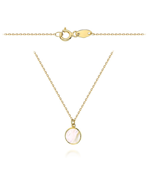 Naszyjnik złoty kółko z masą perłową (Gramatura: 1.58)