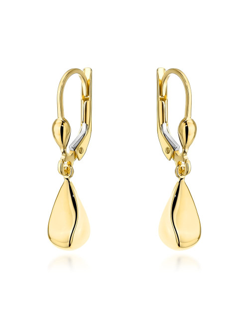 Kolczyki złote geometryczne łezki na angielskim zapięciu (Gramatura: 1.75)