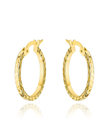 Kolczyki złote koła całościowo zdobione diamentowaniem małe (Gramatura: 1.25)