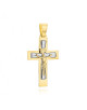 Krzyżyk złoty z ukrzyżowanym Jezusem w dwóch kolorach złota (Gramatura: 2.15)
