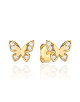 Kolczyki złoty motylek i skrzydełka z cyrkonii (Gramatura: 1.06)