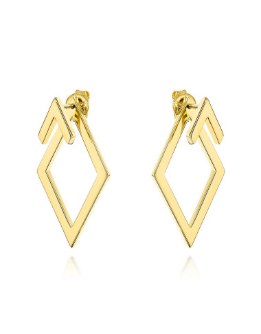 Kolczyki złote trójwymiarowe romby (Gramatura: 3.19)