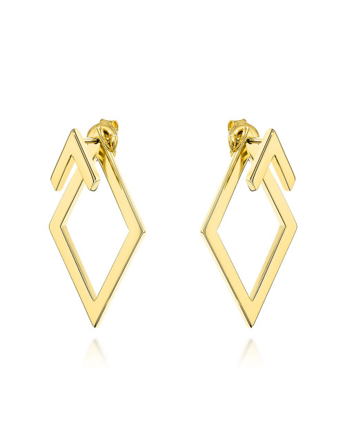 Kolczyki złote trójwymiarowe romby (Gramatura: 3.19)