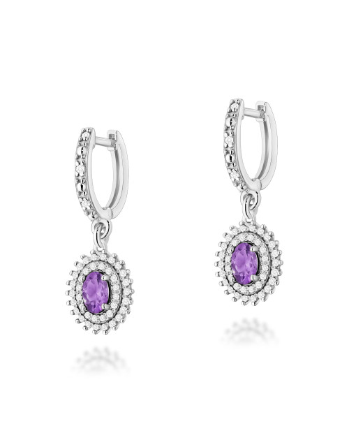 KOLCZYKI K0303 AMETYST 0,80CT