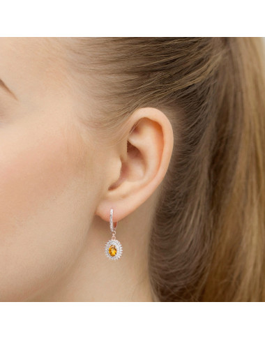 KOLCZYKI K0303 CYTRYN 1,2CT