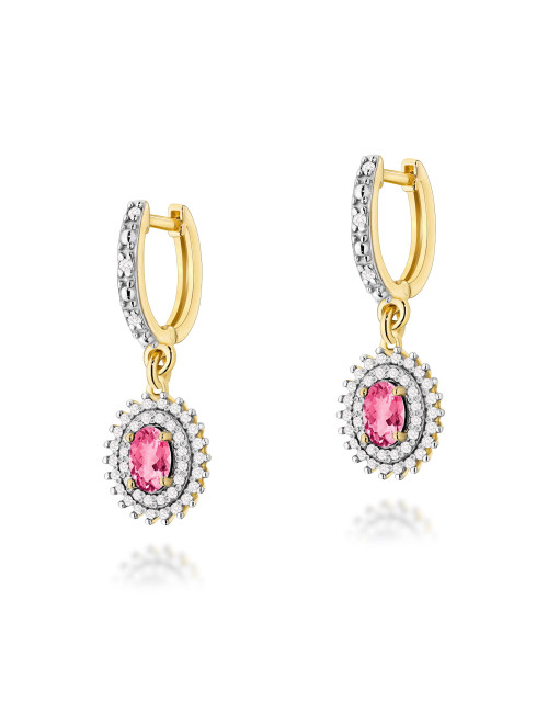 KOLCZYKI K0303, RÓŻOWY TOPAZ 1,0CT