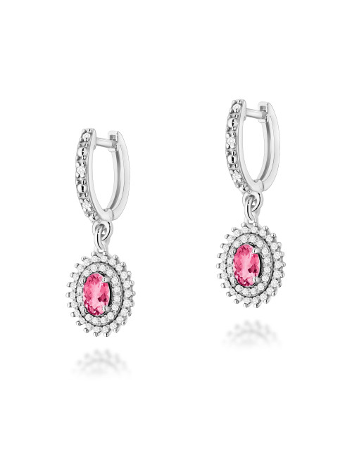 KOLCZYKI K0303 RÓŻOWY TOPAZ 1,0CT