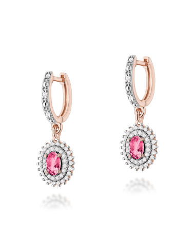 KOLCZYKI K0303 RÓŻOWY TOPAZ 1,0CT