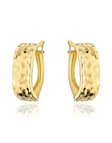 Kolczyki złote z diamentowaniem na angielskim zapięciu (Gramatura: 1.39)