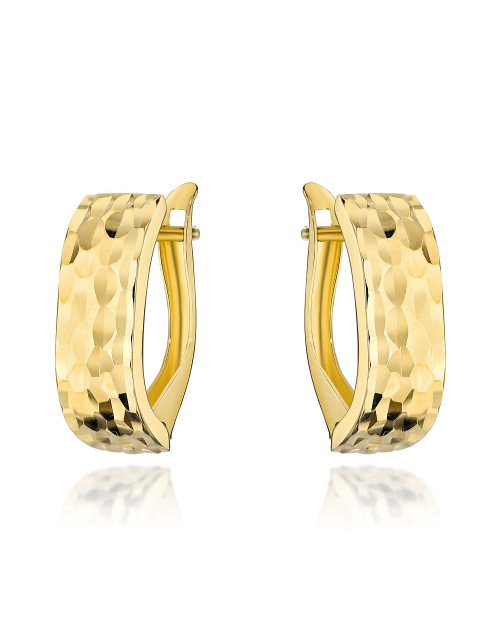 Kolczyki złote z diamentowaniem na angielskim zapięciu (Gramatura: 1.39)