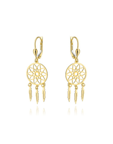Kolczyki złote łapacze snów (Gramatura: 1.69)