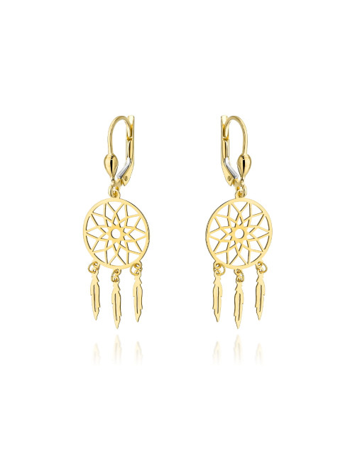 Kolczyki złote łapacze snów (Gramatura: 1.69)