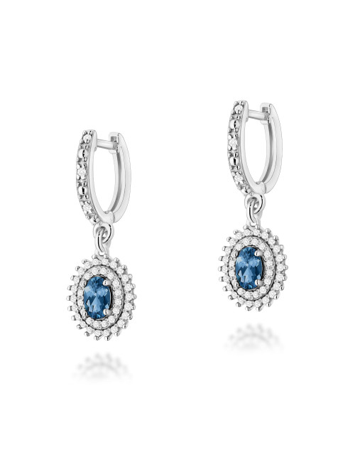 KOLCZYKI K0303 TOPAZ LONDON BLUE 1,0CT