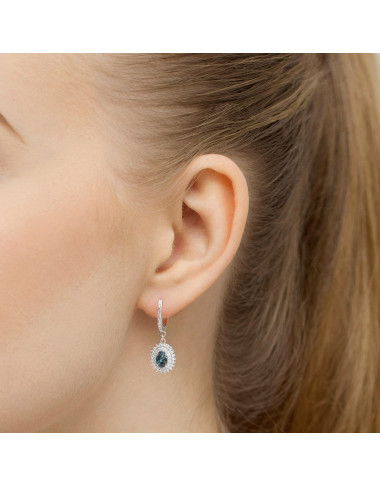 KOLCZYKI K0303 TOPAZ LONDON BLUE 1,0CT