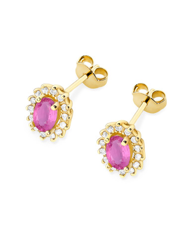 KOLCZYKI K0514, RÓŻOWY SZAFIR 1,0ct