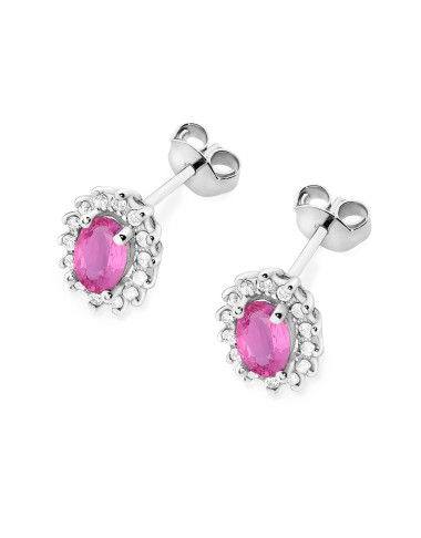 KOLCZYKI K0514, RÓŻOWY SZAFIR 1,0ct