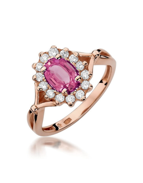 Pierscionek W0182-TOPAZ RÓŻOWY