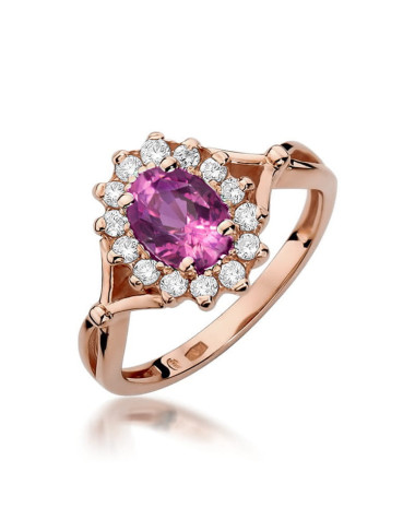 Pierscionek W0182-SZAFIR RÓŻOWY