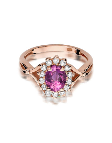 Pierscionek W0182-SZAFIR RÓŻOWY