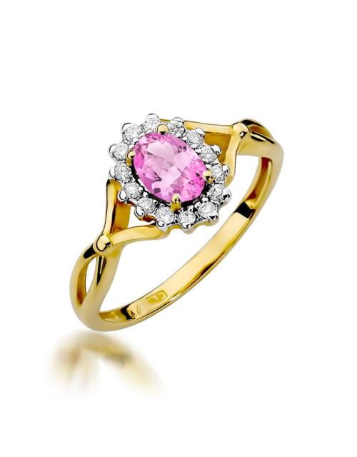 Pierscionek W0182-SZAFIR RÓŻOWY