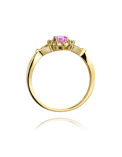 Pierscionek W0182-SZAFIR RÓŻOWY