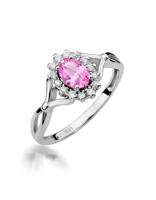 Pierscionek W0182-SZAFIR RÓŻOWY