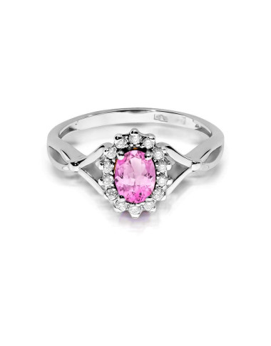 Pierscionek W0182-SZAFIR RÓŻOWY