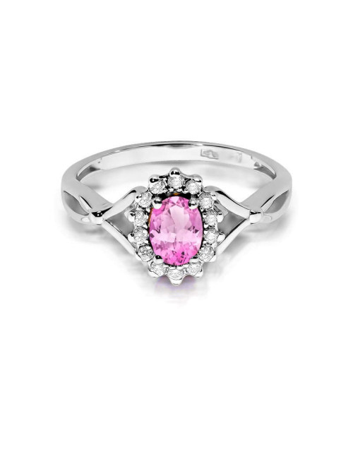 Pierscionek W0182-SZAFIR RÓŻOWY