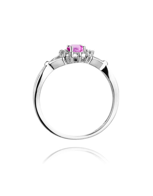 Pierscionek W0182-SZAFIR RÓŻOWY