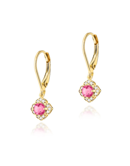 KOLCZYKI K0571, RÓŻOWY TOPAZ 0,60ct