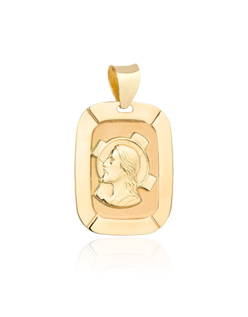 Medalik złoty prostokątny z wizerunkiem Jezusa (Gramatura: 1.09)
