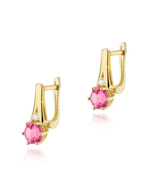 KOLCZYKI K0572, RÓŻOWY TOPAZ 1,2ct