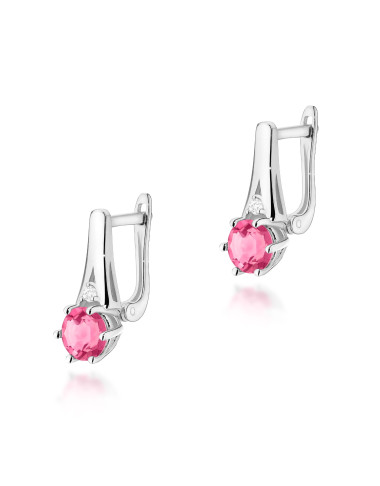 KOLCZYKI K0572, RÓŻOWY TOPAZ 1,2ct