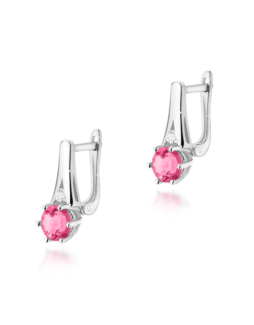 KOLCZYKI K0572, RÓŻOWY TOPAZ 1,2ct