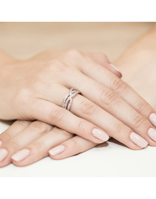 Pierscionek W215-CZARNE BRYLANTY