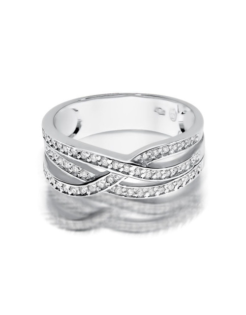 Pierscionek W215-CZARNE BRYLANTY