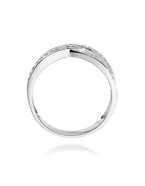 Pierscionek W215-CZARNE BRYLANTY