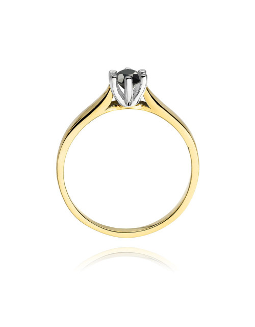 Pierscionek W0222-CZARNY DIAMNET