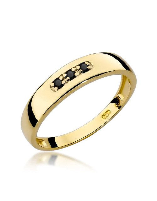 Pierscionek W0235-CZARNY DIAMENT